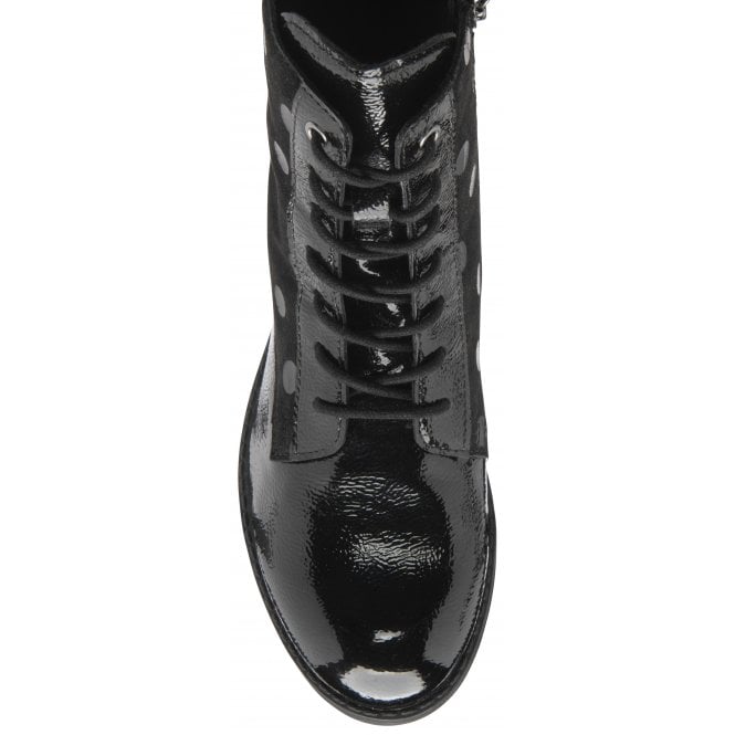  Black Patent Leather Hawaii Ankle Boots | Lotus