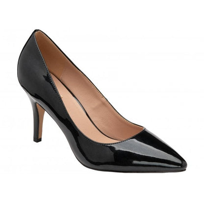  Black Pearl Patent Roma Court Shoes | Lotus