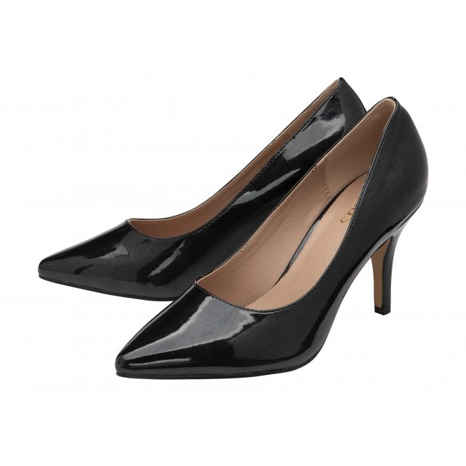  Black Pearl Patent Roma Court Shoes | Lotus