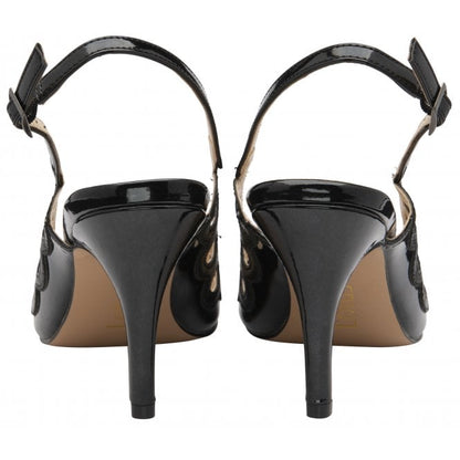  Black & Snake-Print Debbie Slingback Court Shoes | Lotus 