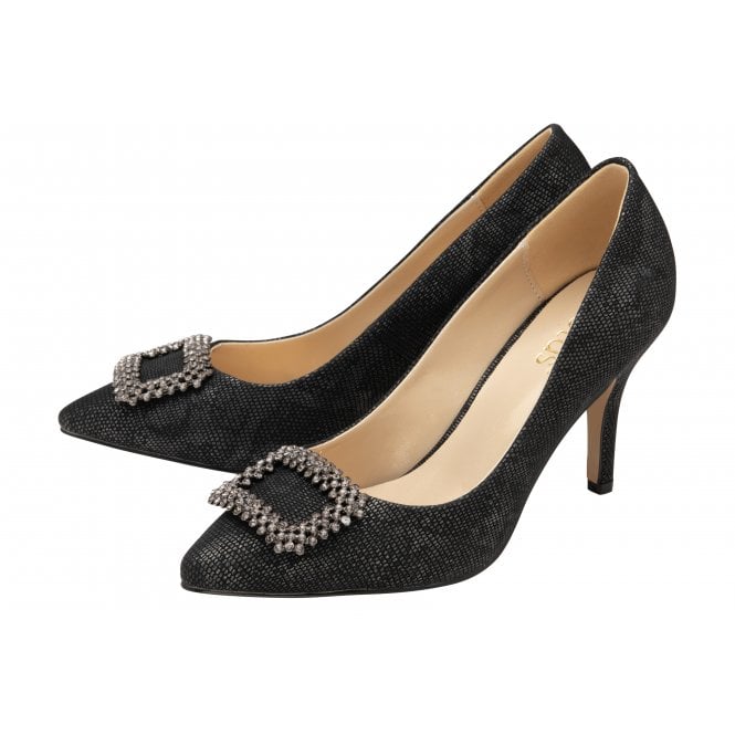  Black Snake-Print Petunia Court Shoes | Lotus