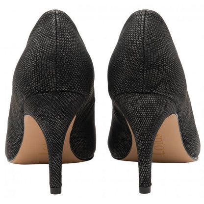  Black Snake-Print Petunia Court Shoes | Lotus