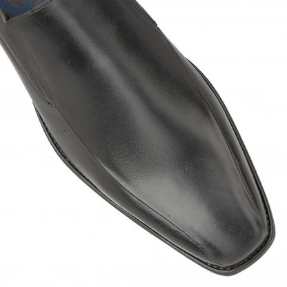  Black Stockton Leather Loafers | Lotus 