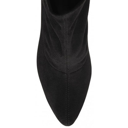  Black-Stretch Microfibre Camilla Ankle Boots | Lotus