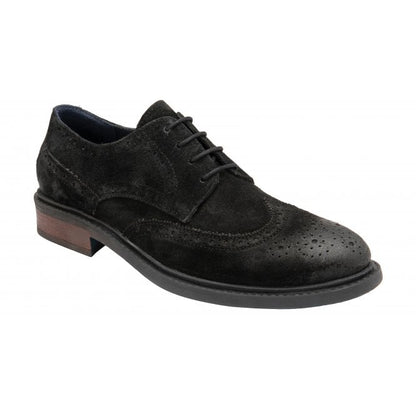 Black Suede Dunford Lace-Up Brogues | Lotus 