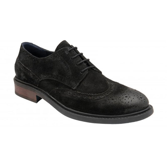  Black Suede Dunford Lace-Up Brogues | Lotus 