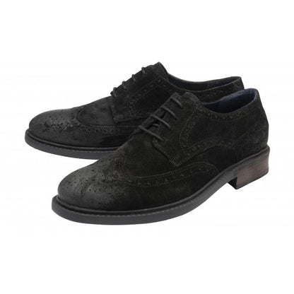 Black Suede Dunford Lace-Up Brogues | Lotus 