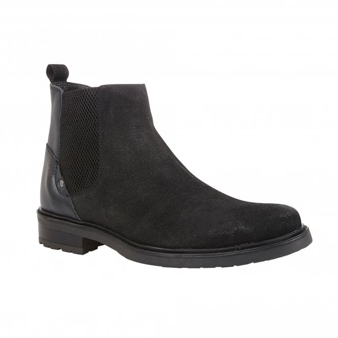  Black Suede & Leather Fabian Ankle Boots | Lotus
