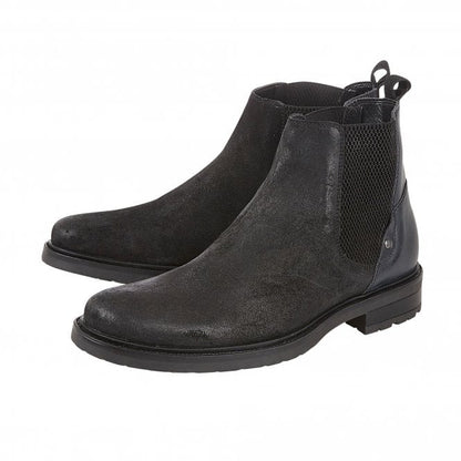  Black Suede & Leather Fabian Ankle Boots | Lotus
