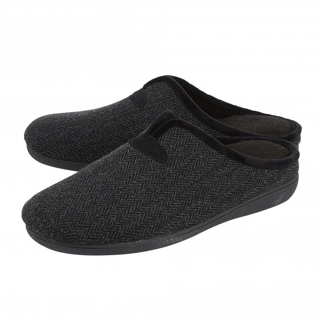  Black Textile Albert Slippers | Lotus