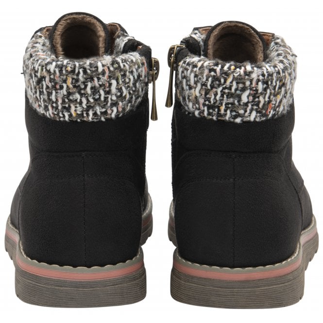  Black Textile Cedar Ankle Boots | Lotus