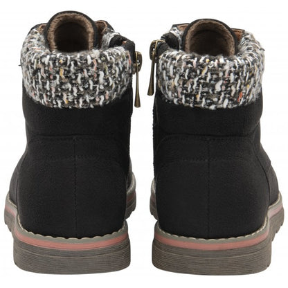  Black Textile Cedar Ankle Boots | Lotus