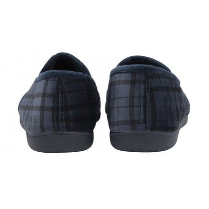  Blue Check Textile Ralf Full Shoe Slippers | Lotus