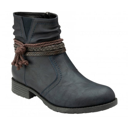  Blue Dana Zip-Up Ankle Boots | Lotus