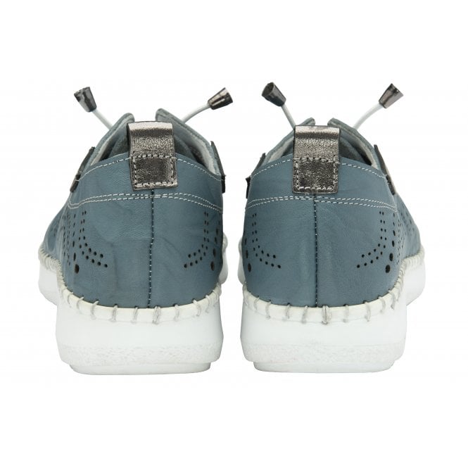  Blue Leather Katya Casual Shoes | Lotus