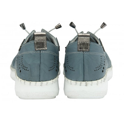  Blue Leather Katya Casual Shoes | Lotus