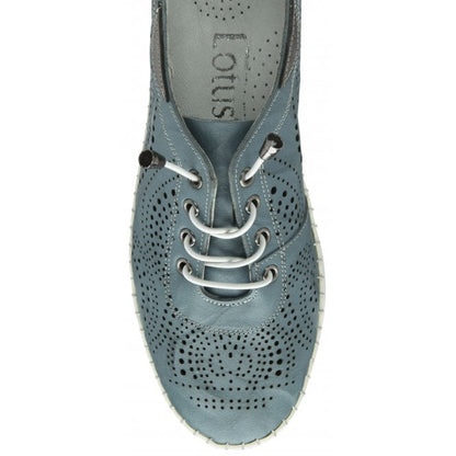  Blue Leather Katya Casual Shoes | Lotus