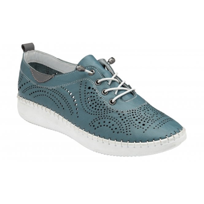  Blue Leather Katya Casual Shoes | Lotus