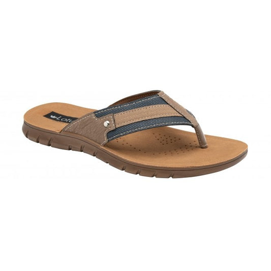  Blue & Tobacco Ian Toe-Post Sandals | Lotus 