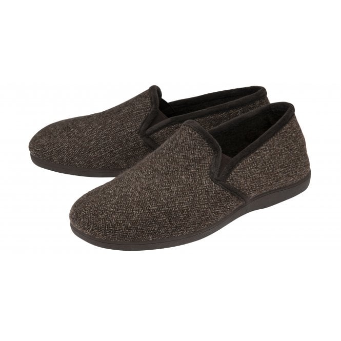  Brown Austin Textile Full Shoe Slippers | Lotus