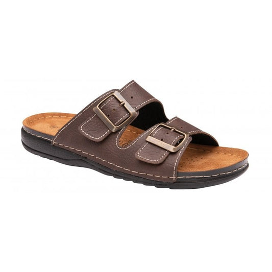  Brown George Mule Sandals | Lotus 