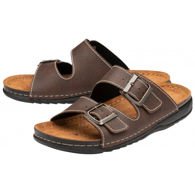  Brown George Mule Sandals | Lotus 