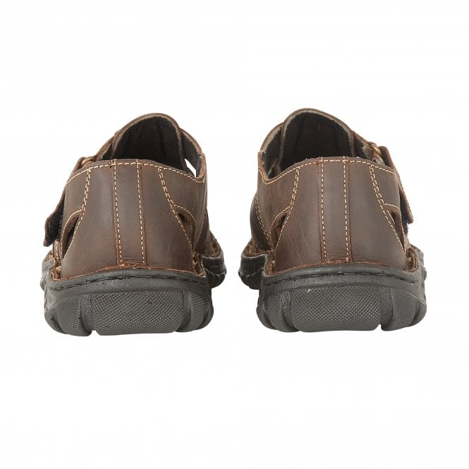  Brown Leather Bruno Strap Sandals | Lotus 