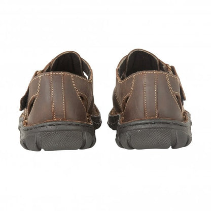  Brown Leather Bruno Strap Sandals | Lotus 