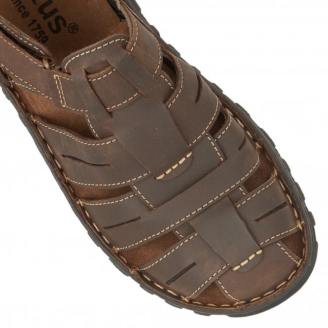  Brown Leather Bruno Strap Sandals | Lotus 