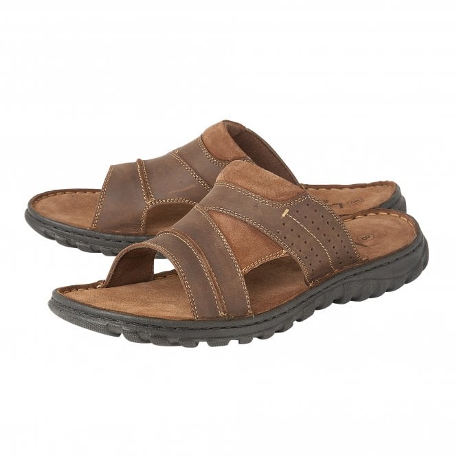  Brown Leather Cole Mule Sandals | Lotus 