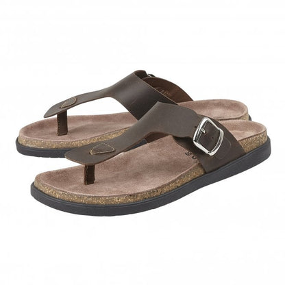  Brown Leather Grady Toe-Post Sandals | Lotus