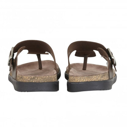  Brown Leather Grady Toe-Post Sandals | Lotus