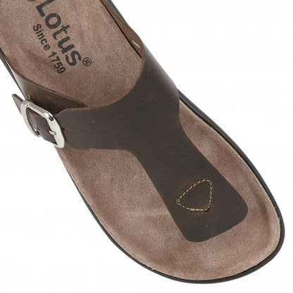 Brown Leather Grady Toe-Post Sandals | Lotus
