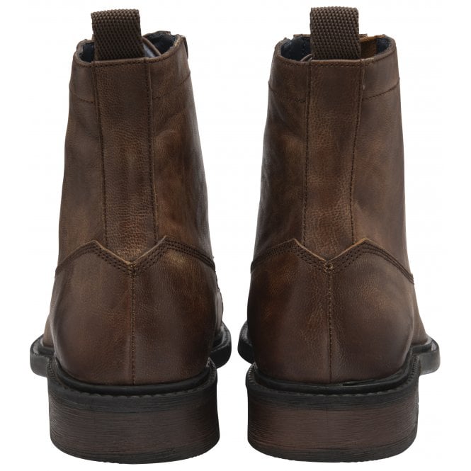  Brown Leather Harry Zip-Up Ankle Boots | Lotus