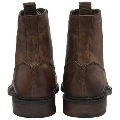  Brown Leather Harry Zip-Up Ankle Boots | Lotus