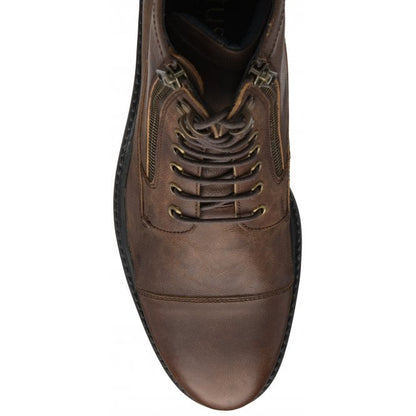  Brown Leather Harry Zip-Up Ankle Boots | Lotus