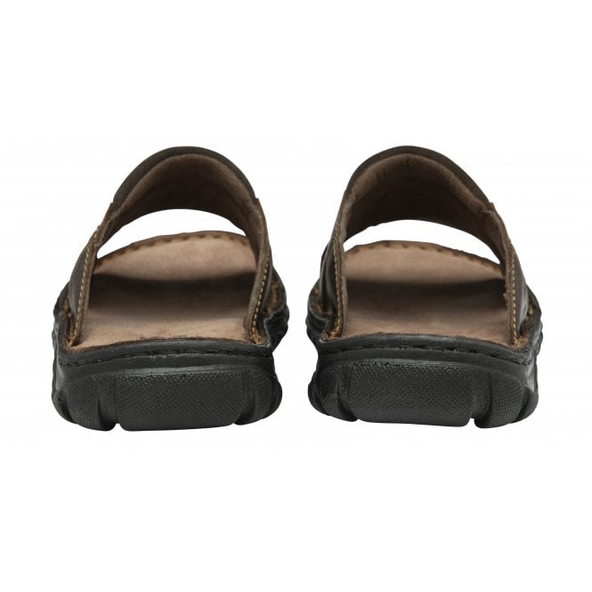  Brown Leather Louis Mule Open-Toe Sandals | Lotus 