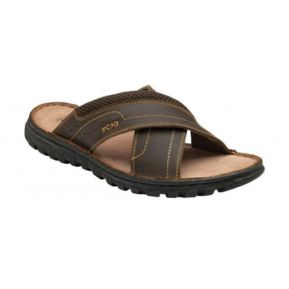 Brown Leather Mikey Mule Sandals | Lotus 