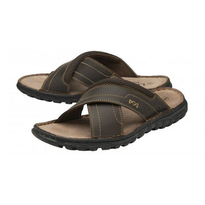  Brown Leather Mikey Mule Sandals | Lotus 