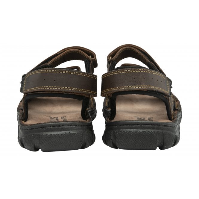  Brown Leather Noah Strap Sandals | Lotus 