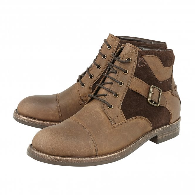  Brown Leather & Suede Irvine Lace-Up Boots | Lotus