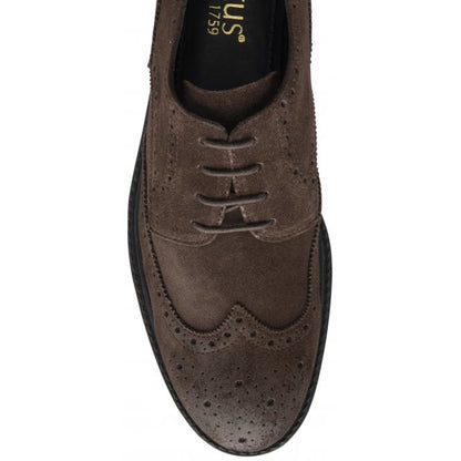  Brown Suede Dunford Lace-Up Brogues | Lotus 