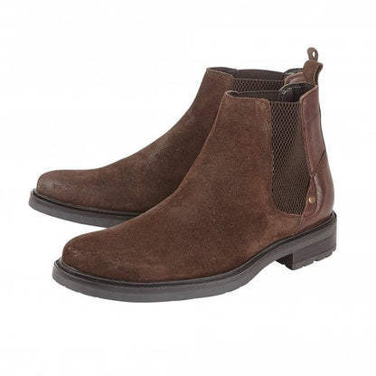  Brown Suede & Leather Fabian Slip-On Boots | Lotus