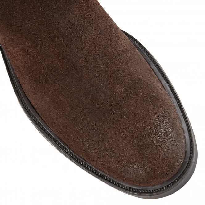  Brown Suede & Leather Fabian Slip-On Boots | Lotus