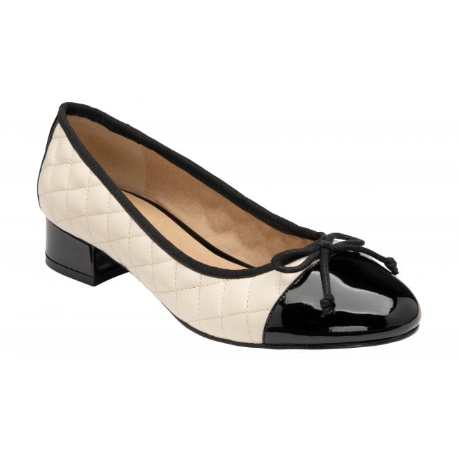  Cream & Black Ivy Ballerina Shoes | Lotus