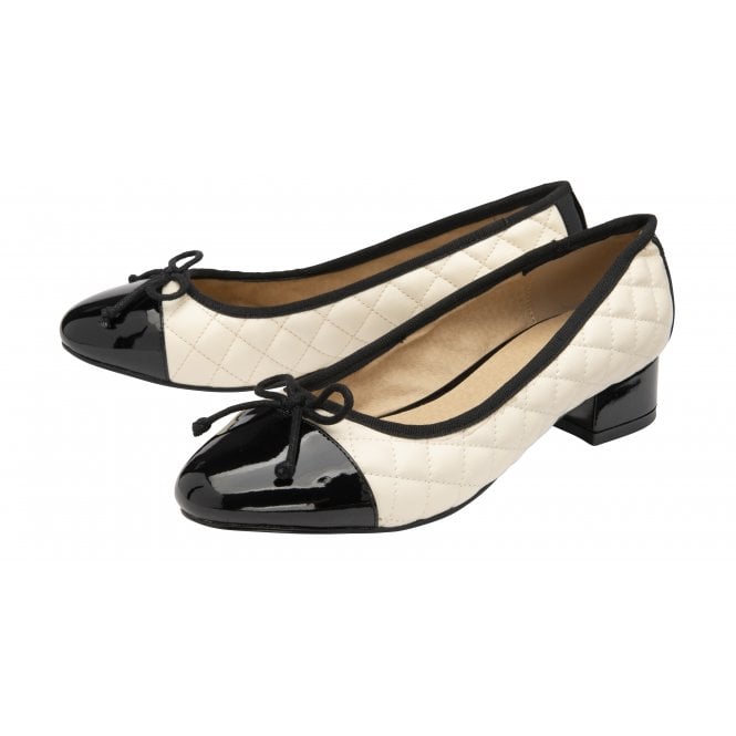  Cream & Black Ivy Ballerina Shoes | Lotus