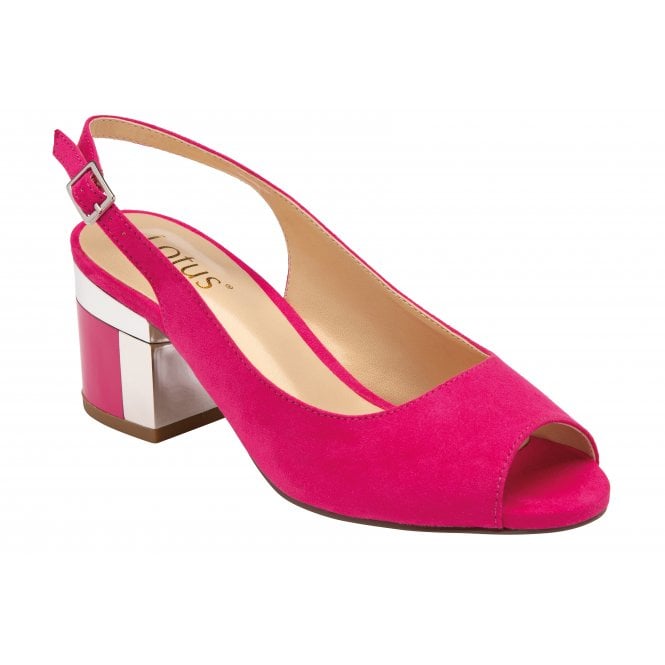  Fuchsia Microfibre Evelyn Slingback Shoes | Lotus