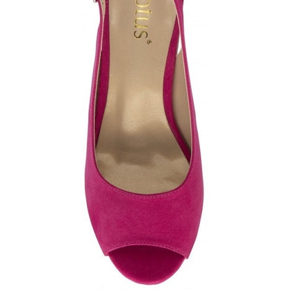  Fuchsia Microfibre Evelyn Slingback Shoes | Lotus