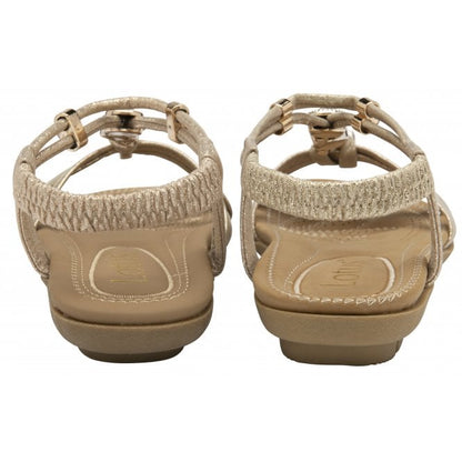  Gold Bettina Flat Open-Toe Sandals | Lotus