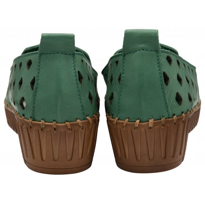  Green Leather Karson Slip-On Shoes | Lotus